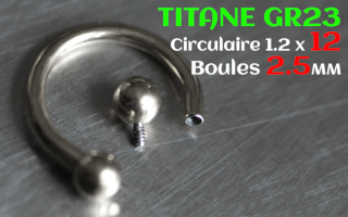 Circulaire 1.2 x 12 - boules 2.5 mm - Titane - vissage interne