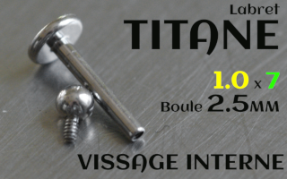 Labret Titane 1.0 x 7 - boule 2.5 mm