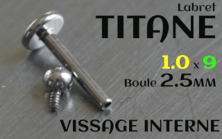 Labret Titane 1.0 x 9 - boule 2.5 mm