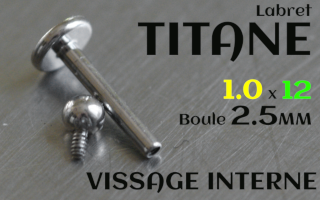 Labret Titane 1.0 x 12 - boule 2.5 mm