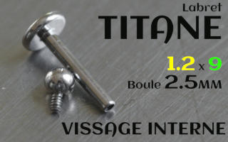 Labret Titane 1.2 x 9 - boule 2.5 mm