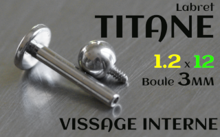 Labret Titane 1.2 x 12 - boule 3 mm