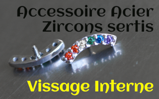 Accessoire Acier VIssage interne Zircons sertis