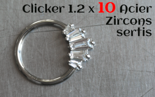 Clicker Acier 1.2 x 10 zircons sertis