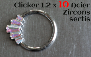 Clicker Acier 1.2 x 10 zircons sertis