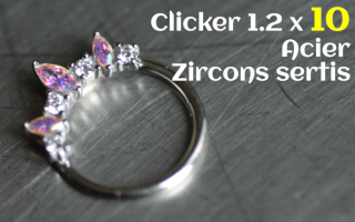 Clicker Acier 1.2 x 10 zircons sertis Irise