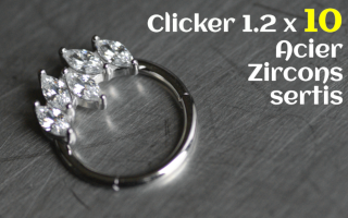 Clicker Acier 1.2 x 10 zircons sertis