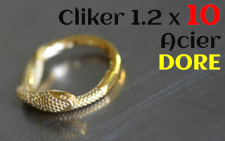 Clicker Acier dore serpent 1.2 x 10