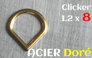 Clicker 1.2 x 8 acier doré