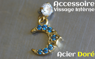 Accessoire acier dore pour vissage interne -pendentif coeur
