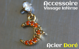 Accessoire acier dore pour vissage interne -pendentif coeur