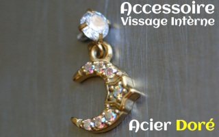 Accessoire acier dore pour vissage interne -pendentif coeur-irise
