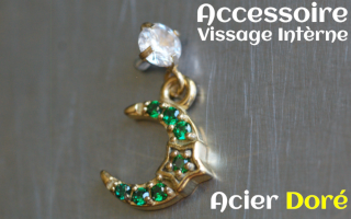 Accessoire acier dore pour vissage interne -pendentif coeur