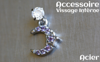 Accessoire acier pour vissage interne -pendentif coeur