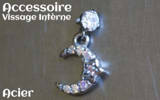 Accessoire acier pour vissage interne -pendentif coeur-irise