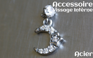 Accessoire acier pour vissage interne -pendentif coeur