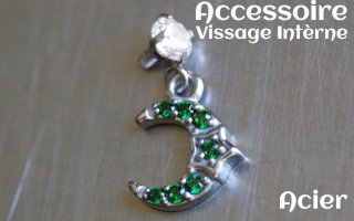 Accessoire acier pour vissage interne -pendentif coeur