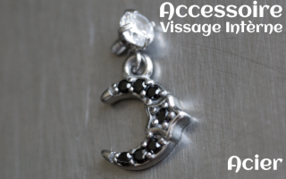 Accessoire acier pour vissage interne -pendentif coeur