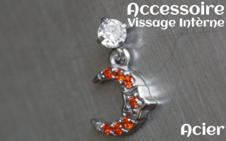 Accessoire acier pour vissage interne -pendentif coeur