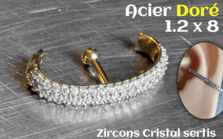 1.2 x 8 - Acier-dore zircons sertis