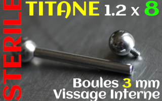 Microbell Titane vissage interne 1.2_x 8 - boules 3mm STERILE