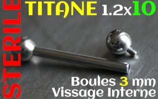 Microbell Titane vissage interne 1.2_x 10 - boules 3mm STERILE