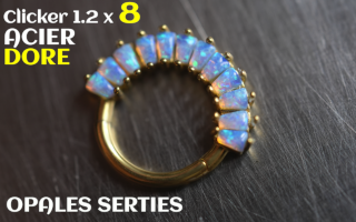 Clicker 1.2 x 8 - Acier dore - opales serties