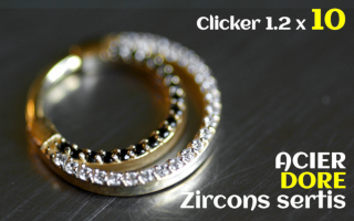 Clicker 1.2 x 10 Acier Dore - zircons sertis