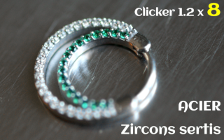 Clicker 1.2 x 8 Acier - zircons sertis