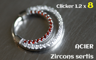 Clicker 1.2 x 8 Acier - zircons sertis