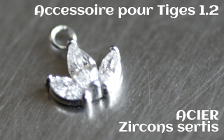 Accessoiore Acier pedentif 1.2- zircons sertis