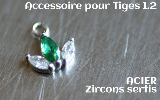 Accessoiore Acier pedentif 1.2- zircons sertis
