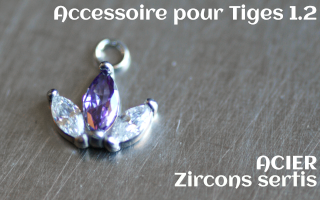 Accessoiore Acier pedentif 1.2- zircons sertis