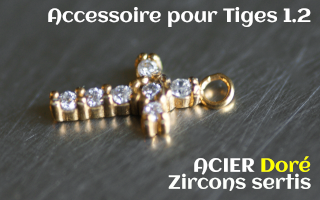 Accessoiore Acier Dore- zircons sertis