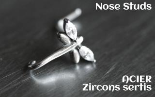 Nose studs Acier 0.8- zircons sertis
