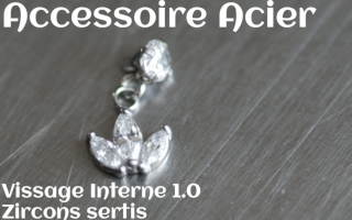 Accessoire Acier opales et zircons sertis - vissage interne 1.0