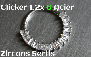 clicker 1.2 x 6 Acier Zircons sertis