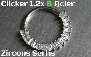 clicker 1.2 x 8 Acier Zircons sertis