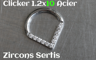 clicker 1.2 x 10 Acier Zircons sertis