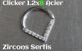 clicker 1.2 x 8 Acier Zircons sertis
