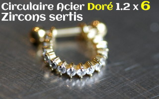 Circulaire Acier Dore 1.2 x 6 - zircon sertis