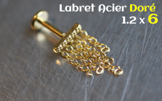 Labret Acier Dore 1.2 x 6