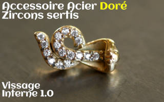 Accessoires Acier Dore zircon serti