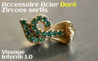 Accessoires Acier Dore zircon serti