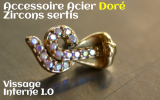 Accessoires Acier Dore zircon serti