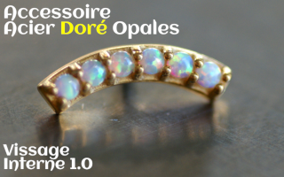 Accessoires Acier Dore Opales serties