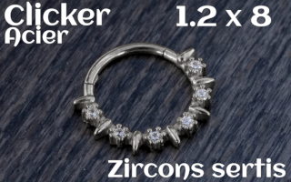Clicker Acier 1.2 x 8 zircon sertis