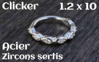 Clicker Acier 1.2 x 10 zircons sertis