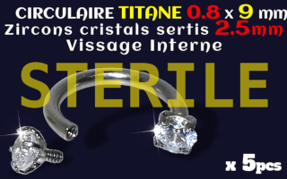 Circulaire Titane 0.8x9 - zircon serti 2.5