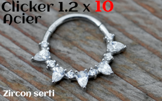 clicker 1.2x10 Acier- zircon serti